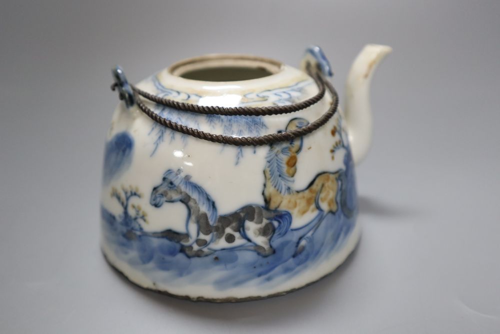 18th century Chinese and English ceramics, to include a Chinese coffee cup, painted with European figures (some damage)